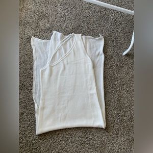 NWT Shein White Knit One Shoulder Swimsuit Coverup Dress Size Large